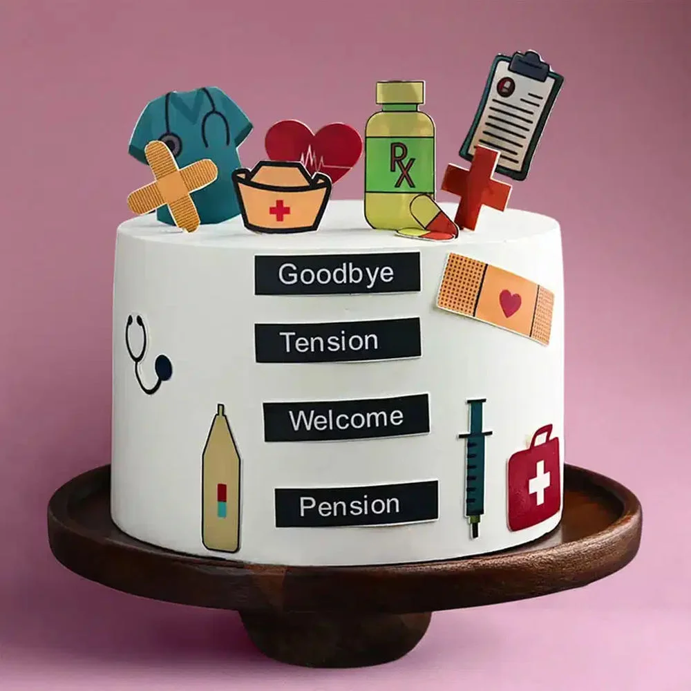 Healthcare Theme Retirement Cake
