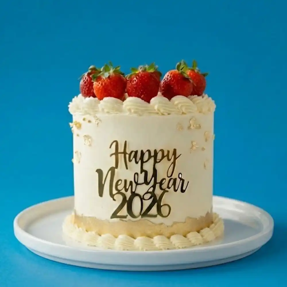 Strawberry New year cake